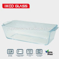Oven safe borosilicate glass bread baking pan with handle on the two sides 370z